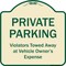 Signmission Designer Series-Private Parking Violators Towed Away Tan & Green, 18" x 18", TG-1818-9918 A-DES-TG-1818-9918 - alternate 1